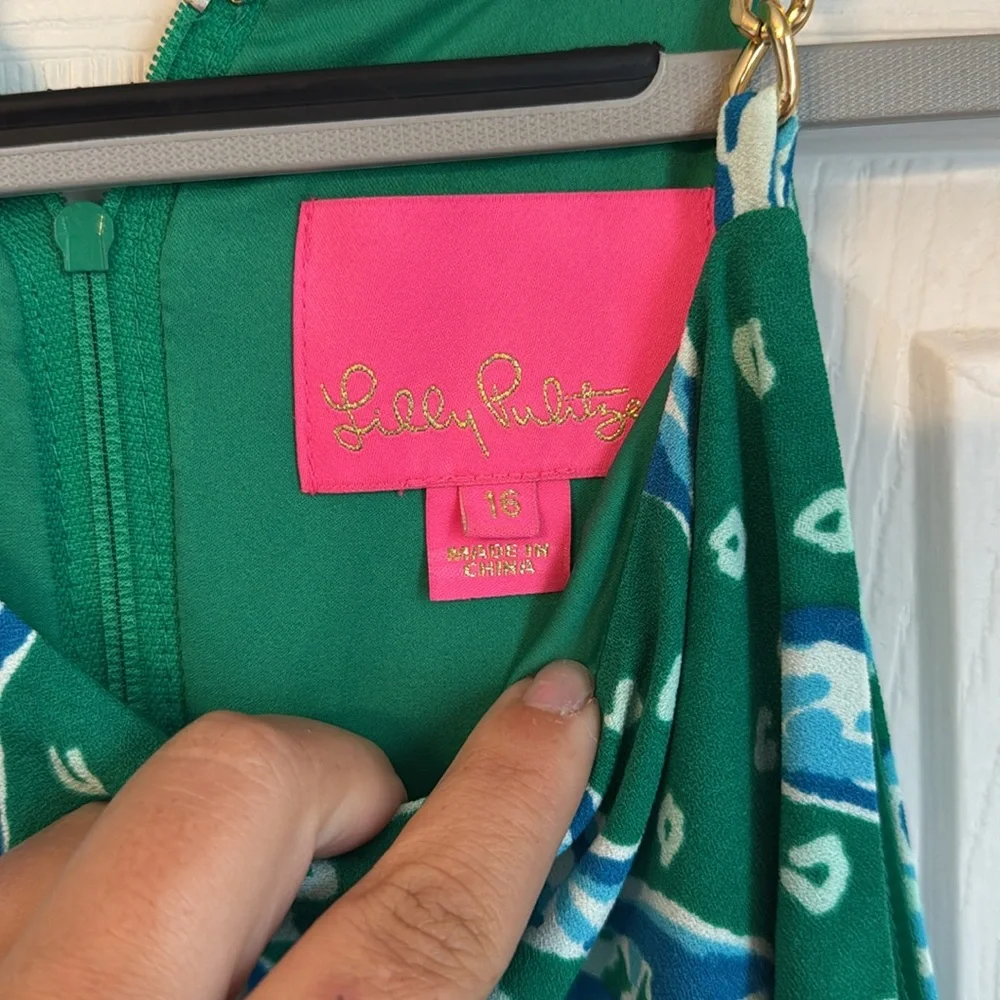 Lilly Pulitzer On The Prowl Pearl Romper 16 Emerald Green Isle Engineered - Picture 2 of 6